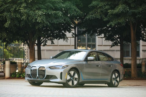 2022 bmw i4 electric sedan in silver