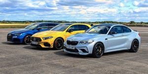 bmw m2 cs vs audi rs 3 vs mercedes amg a 45 s