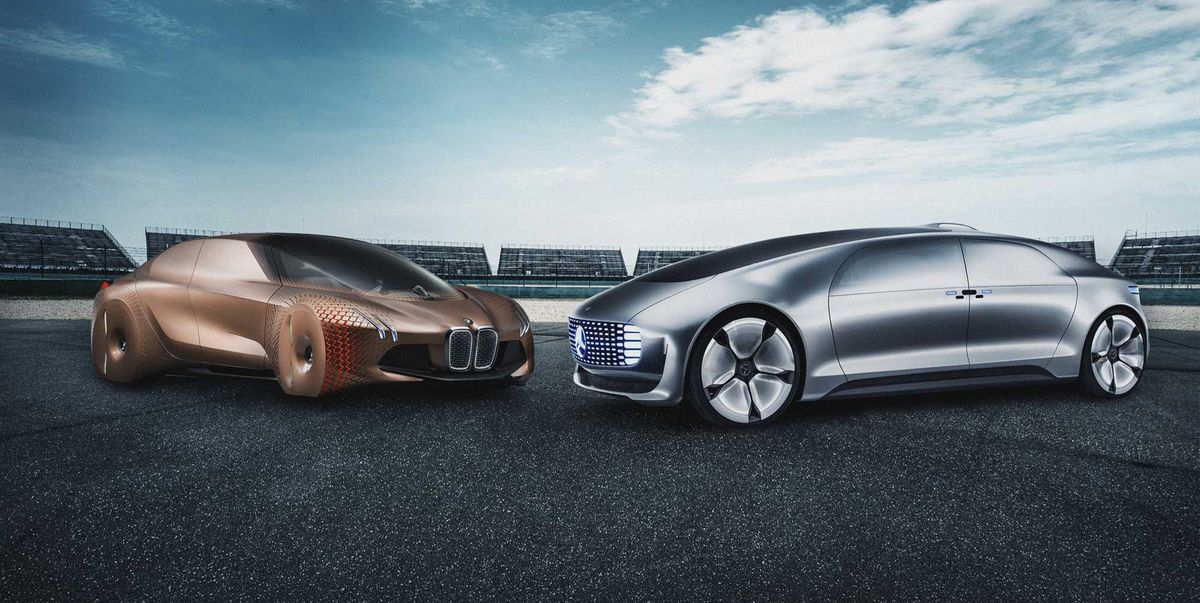 BMW Vision Next 100 and Mercedes F 015