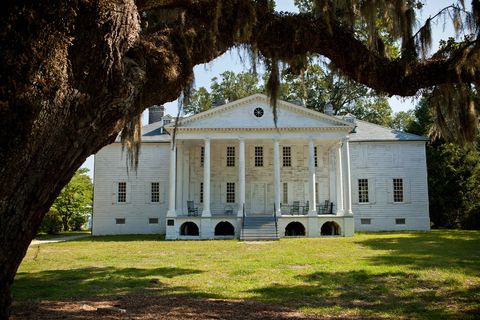 Hampton Plantation Georgian style mansion in McClellanville, SC.