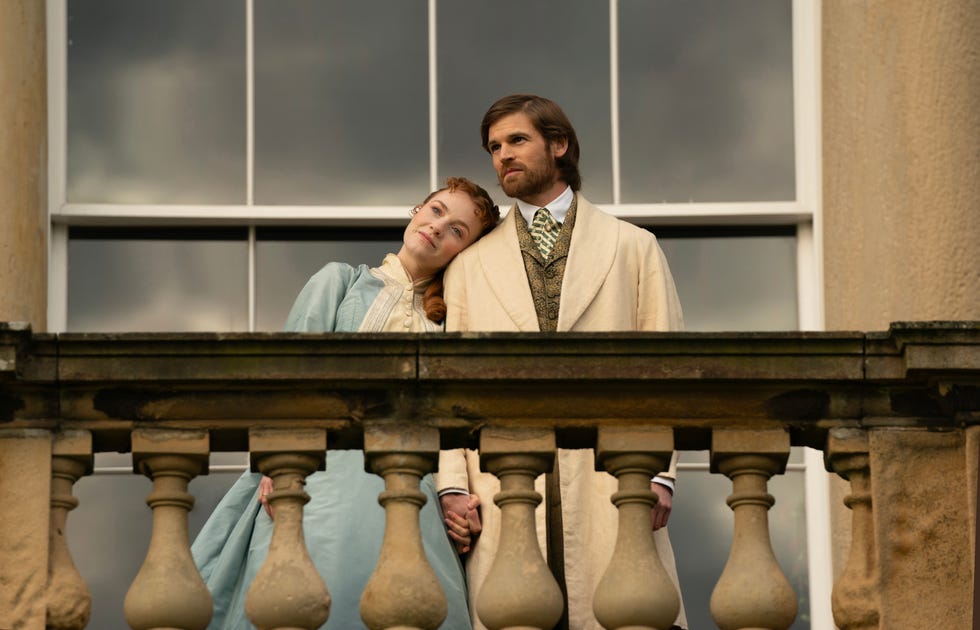 l r: frederick trenchard played by benjamin wainwright and clara trenchard played by harriet slater