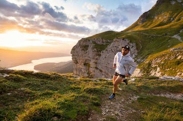 People in nature, Nature, Sky, Natural landscape, Mountainous landforms, Hill, Mountain, Highland, Wilderness, Running, 