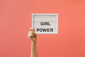 board with girl power lettering