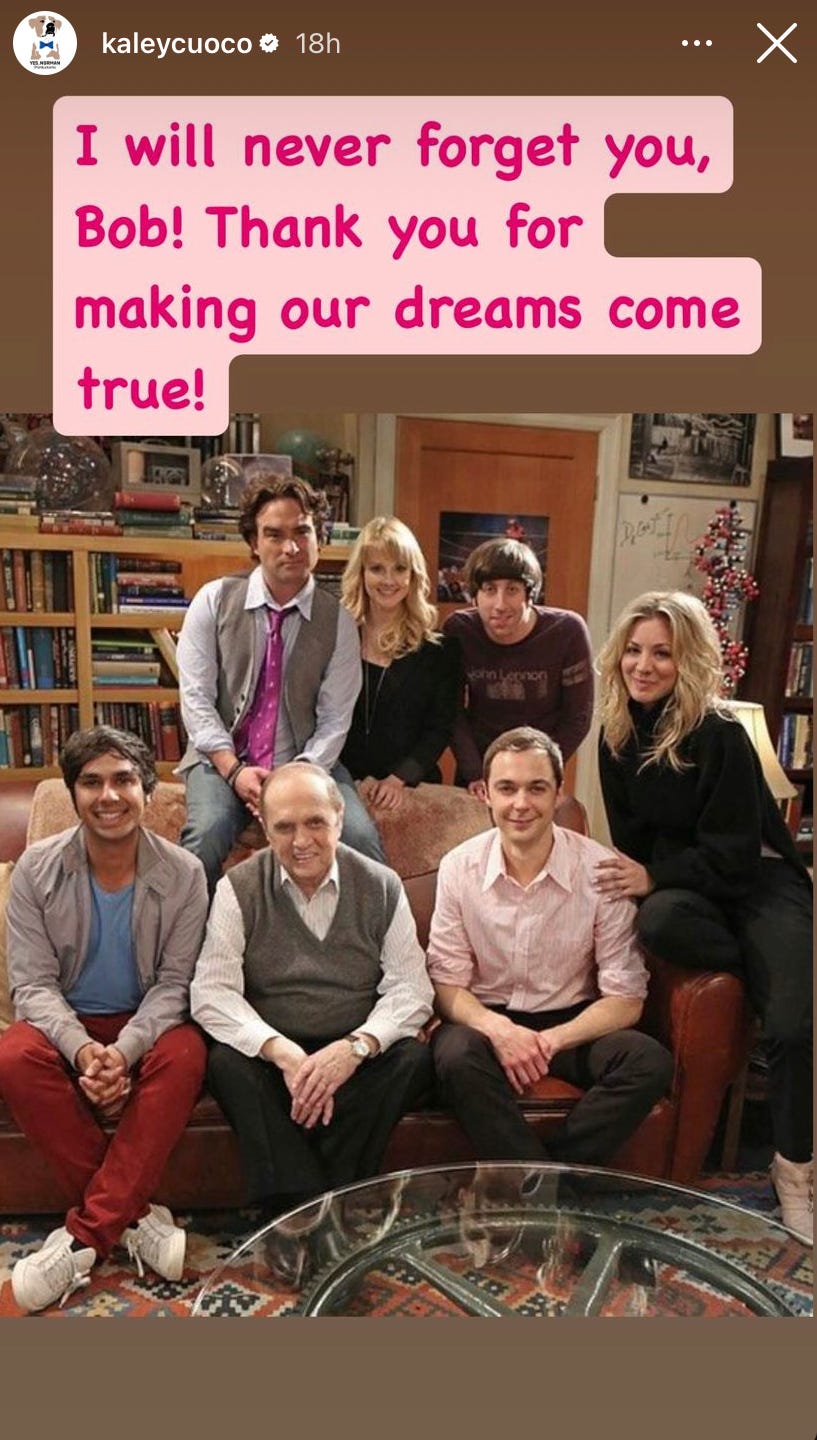 bob newhart death big bang theory kaley cuoco instagram tribute