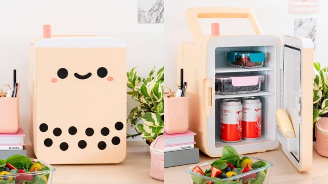 This Smoko Mini Fridge Looks Like A Cup Of Boba Tea