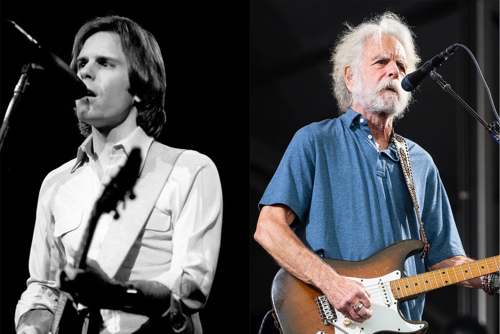 a couple of men playing guitars