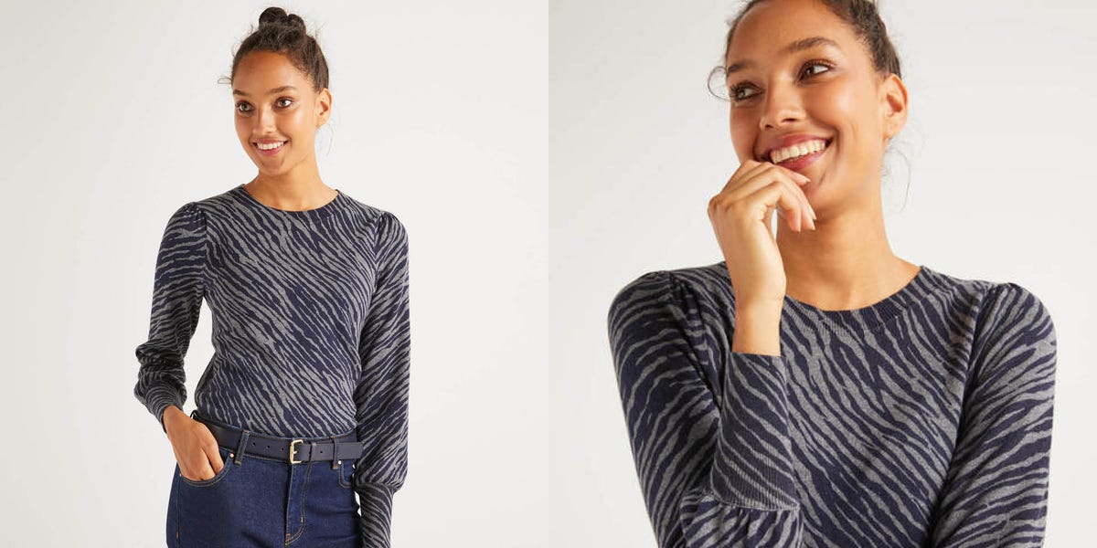 The Boden Antonia Jumper features stylish twist on animal print