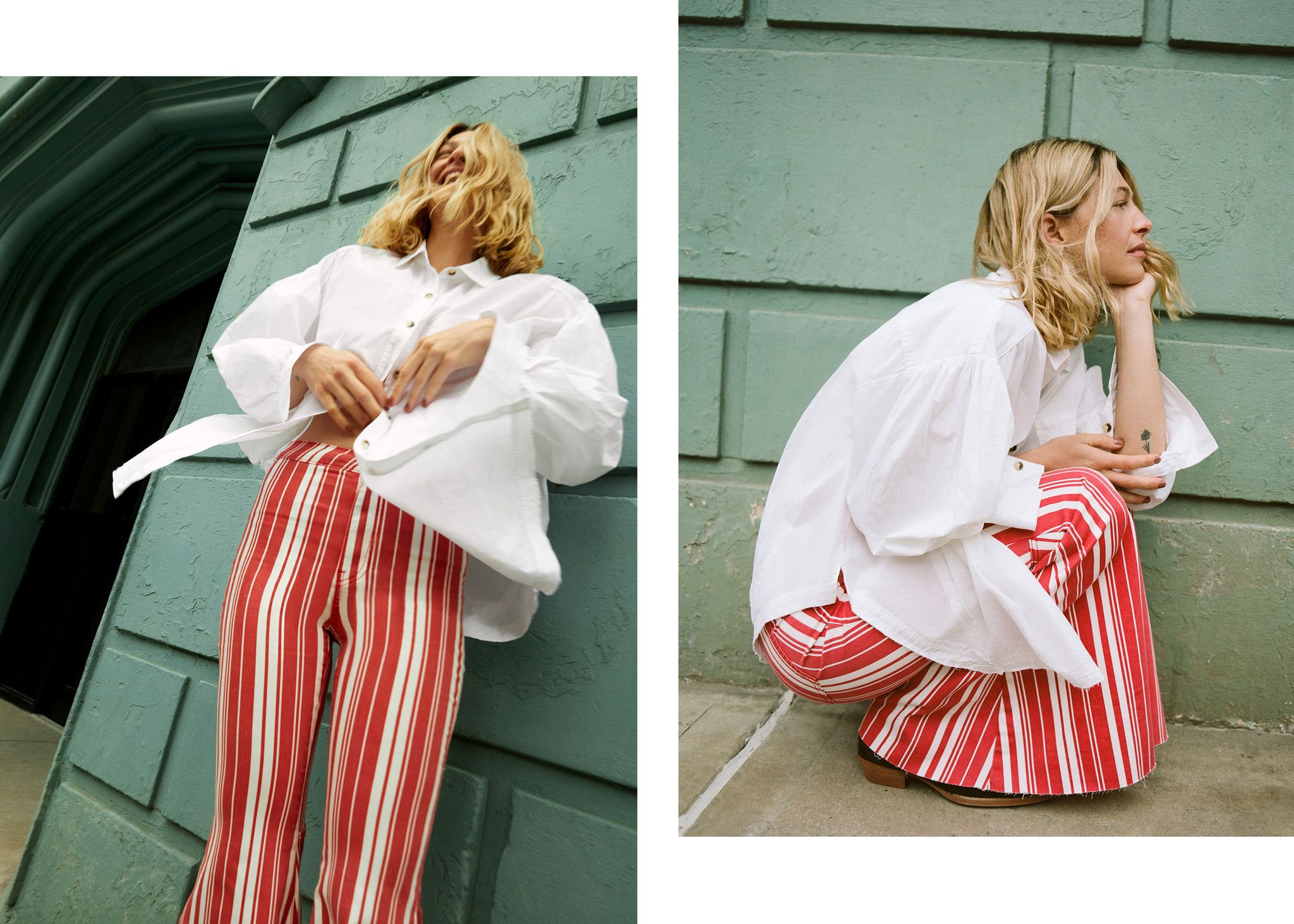 Free People | Just Float On Flares | Navy Stripe