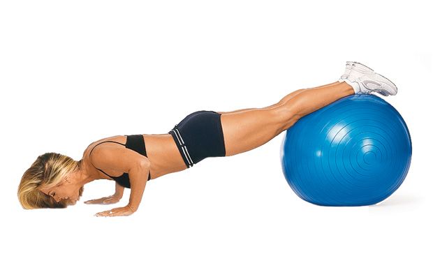Exercise ball chest firmer