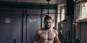 bodybuilder exercising in the gym