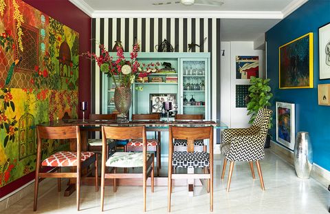 eclectic boho dining room