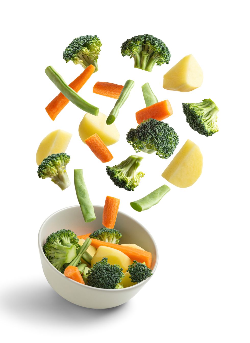 patatas, zanahoria y brócoli pueden ser una buena base para el puré de verduras del bebé
