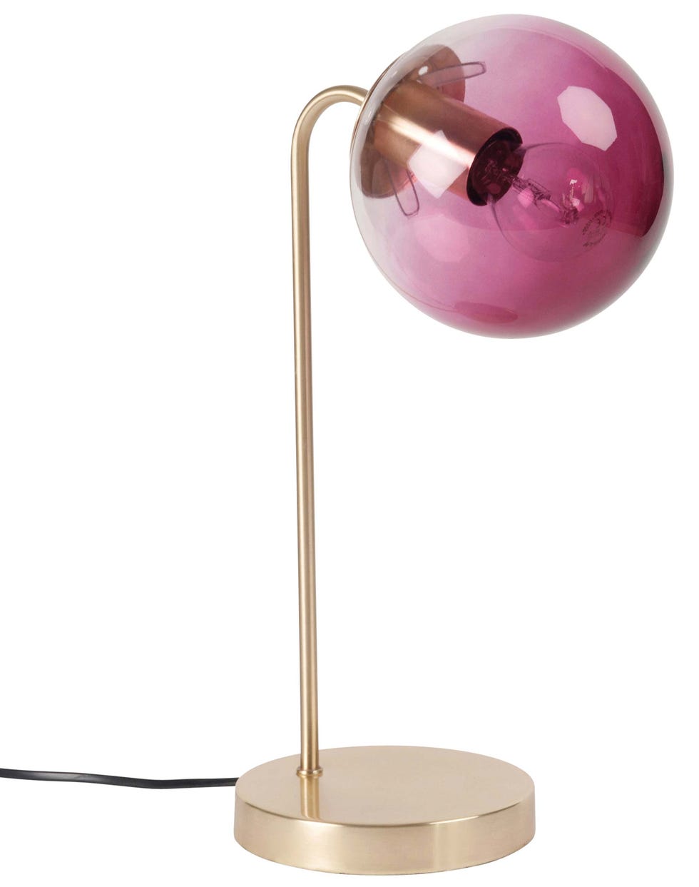 Lámpara de sobremesa cristal rosa, de Maisons du Monde