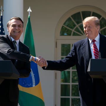 march 19, 2019   washington, dc, united states united states president donald j trump holds a news conference with president jair bolsonoro of brazil at the white house chris kleponis  polaris