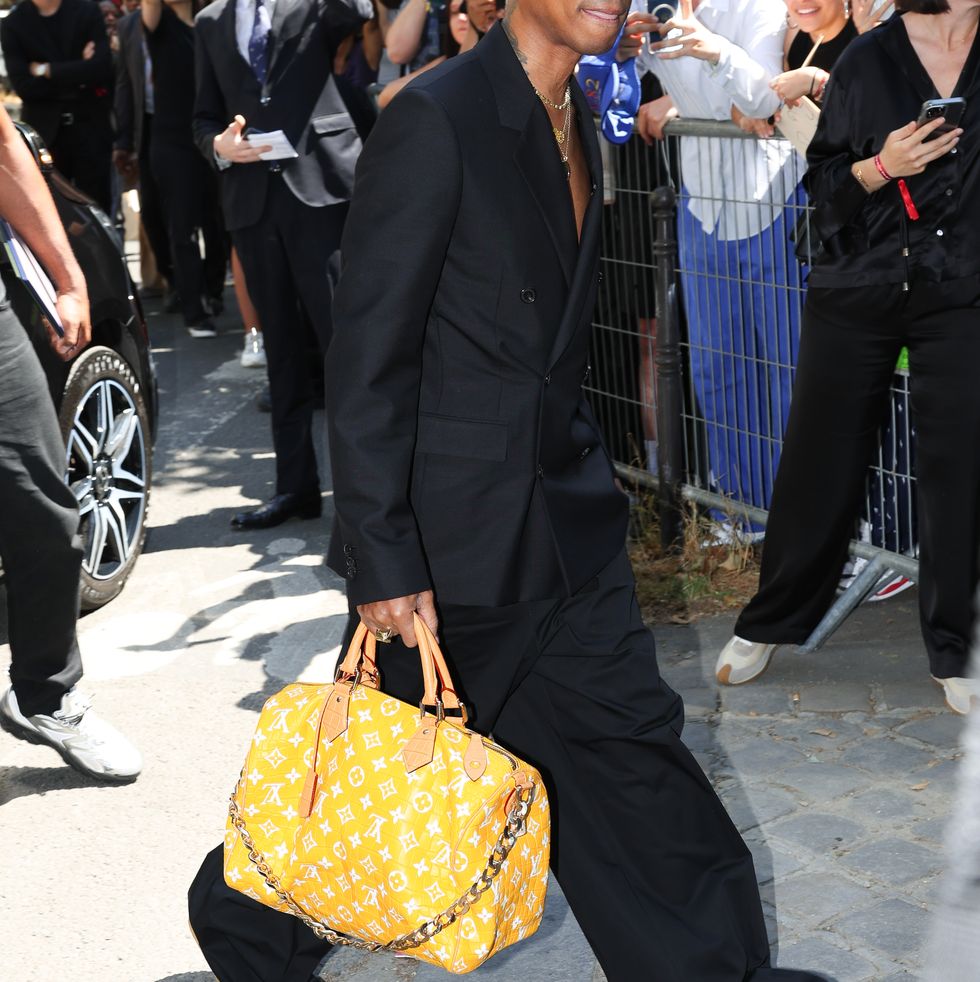 paris, france june 24 pharrell williams attends the loewe menswear springsummer 2024 show as part of paris fashion week on june 24, 2023 in paris, france photo by jacopo raulegetty images