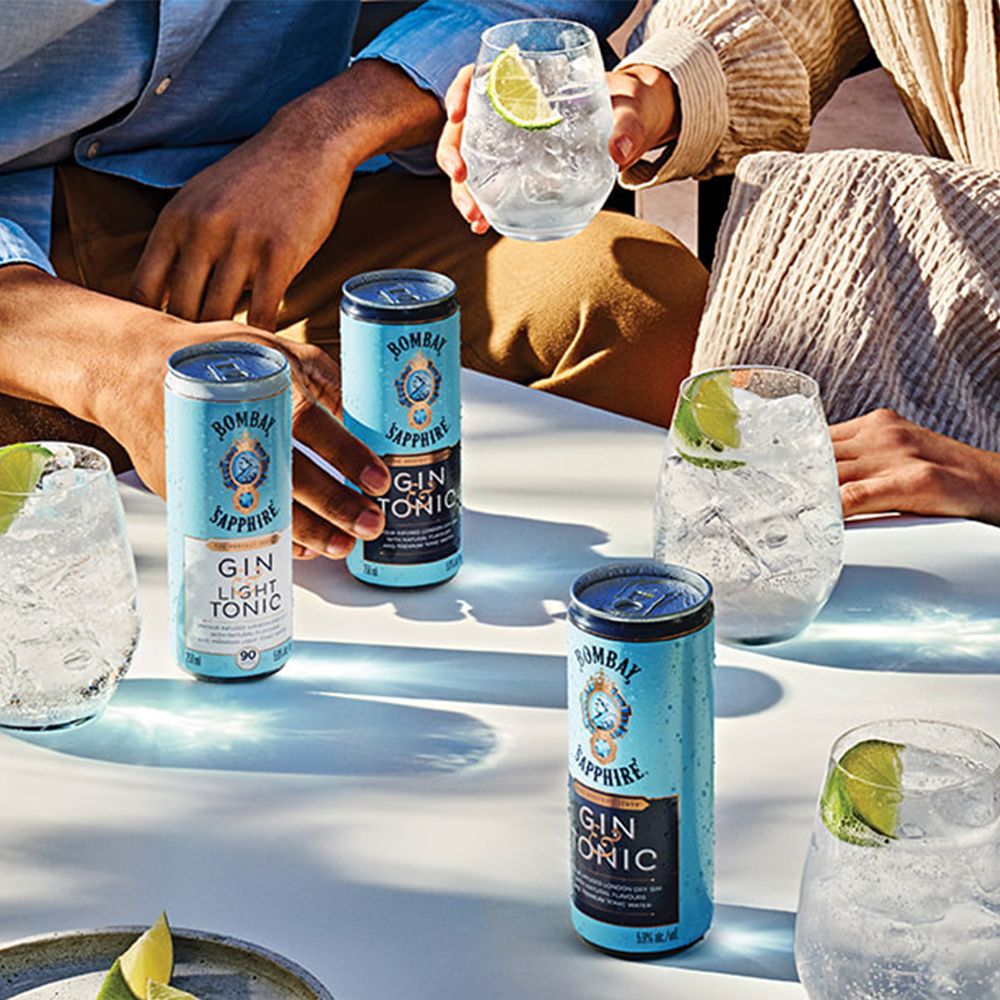 bombay sapphire ready to drink gin and tonic cans