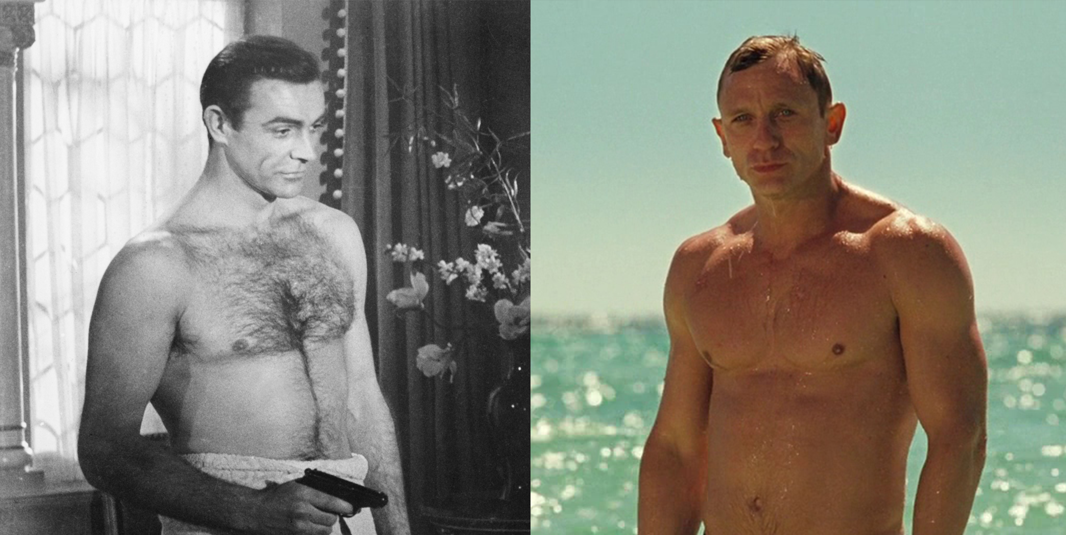 The Evolution of James Bond's Body, From Sean Connery to Daniel Craig