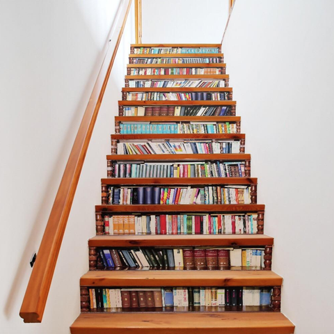 Stairs, Shelf, Shelving, Bookcase, Book, Furniture, Publication, Architecture, Wood, Room, 