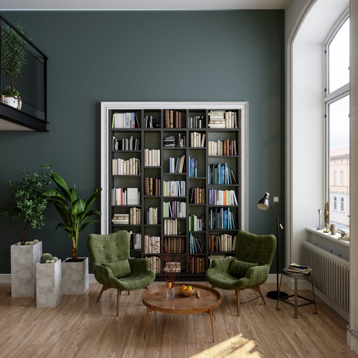 reading room with bookshelf, things pro organizers do not throw away
