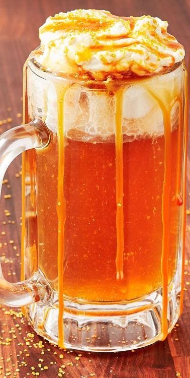 boozy butterbeer punch oozing over
