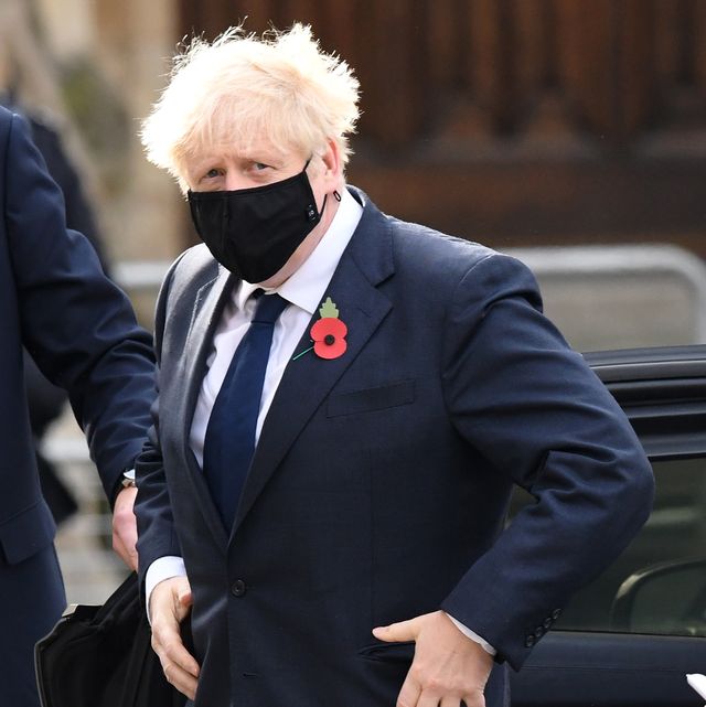 london, england   november 11 boris johnson attends a service to commemorate the centenary of the burial of the unknown warrior at westminster abbey on november 11, 2020 in london, england photo by karwai tangwireimage