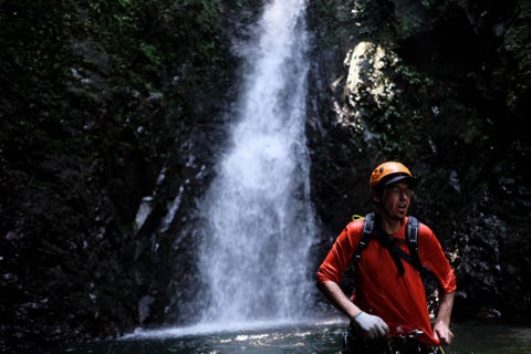 borislav popov rests in a pool after abseiling down a waterfall in the new territories as part of a day out canyoning with friends they get together each weekend to explore the hong kong wilderness by stream trekking and abseiling in recent years, strea