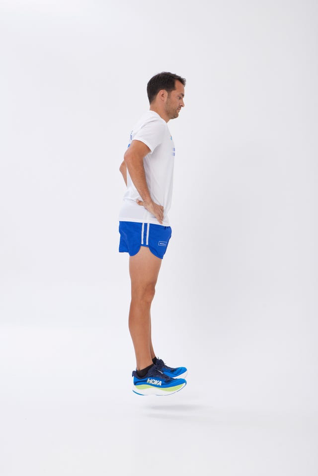 person performing a jumping exercise