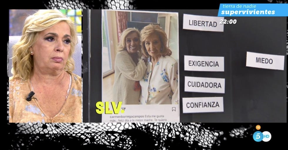 carmen borrego muy afectada por la salud de maría teresa campos