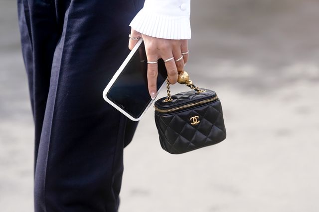 paris, france   march 03 a chanel bag is seen, outside chanel, during paris fashion week   womenswear fallwinter 20202021 on march 03, 2020 in paris, france photo by edward berthelotgetty images