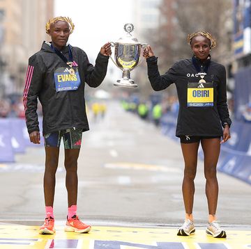 evans chebet and hellen obiri at the boston marathon 2023