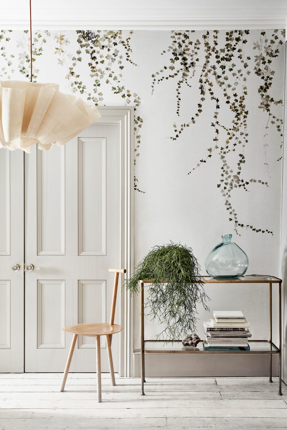 botanical themed hallway