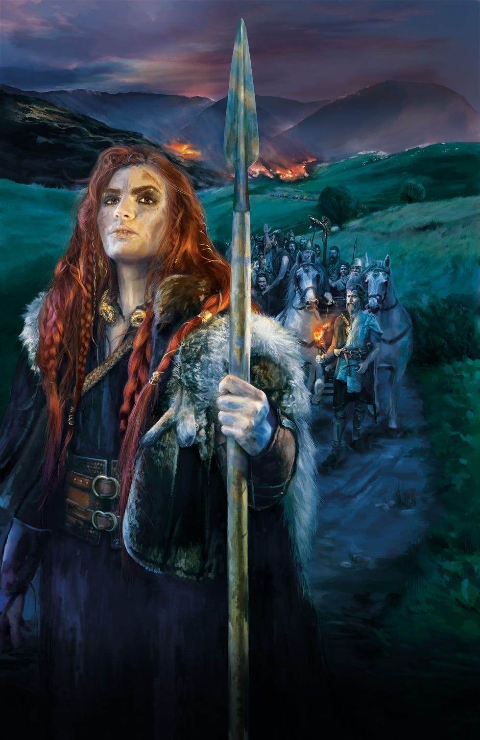Voor deze afbeelding van Boudica voor de cover van National Geographic Historia heeft illustrator Almudena Cuesta zich laten inspireren door beschrijvingen van Romeinse historici in het bijzonder van de GrieksRomeinse schrijver Cassius Dio uit de 2de3deeeuw en door archeologische vondsten