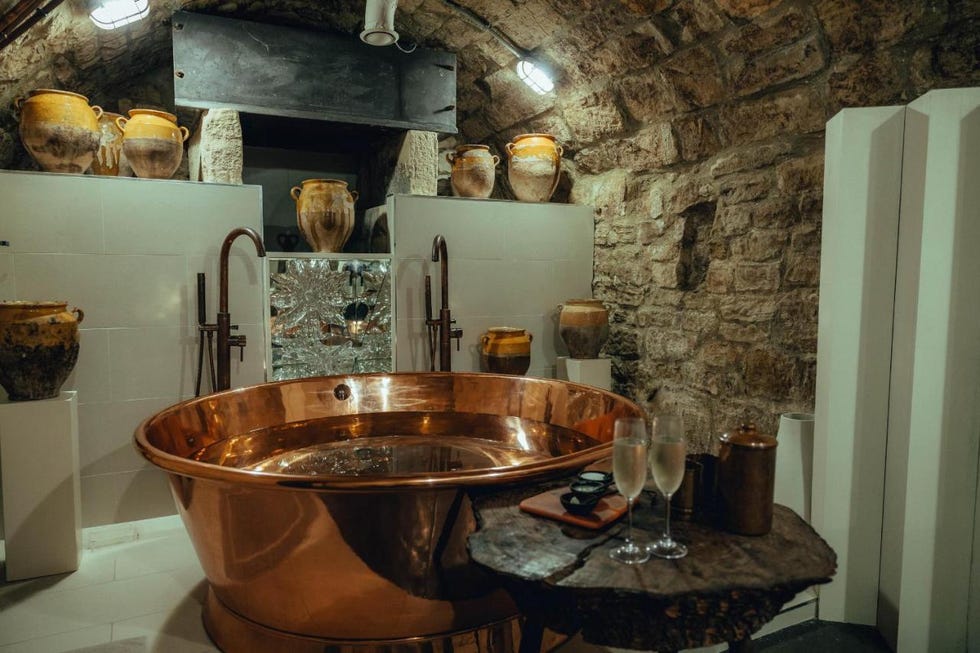 a kitchen with a sink and a table