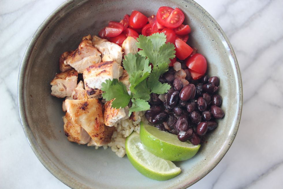 Brown Rice Chicken and Black Bean Bowl