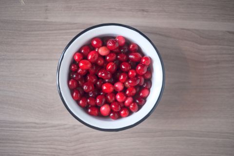 Bowl full of cranberries