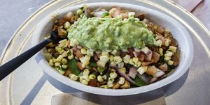 A bowl of food from Chipotle in Miami.