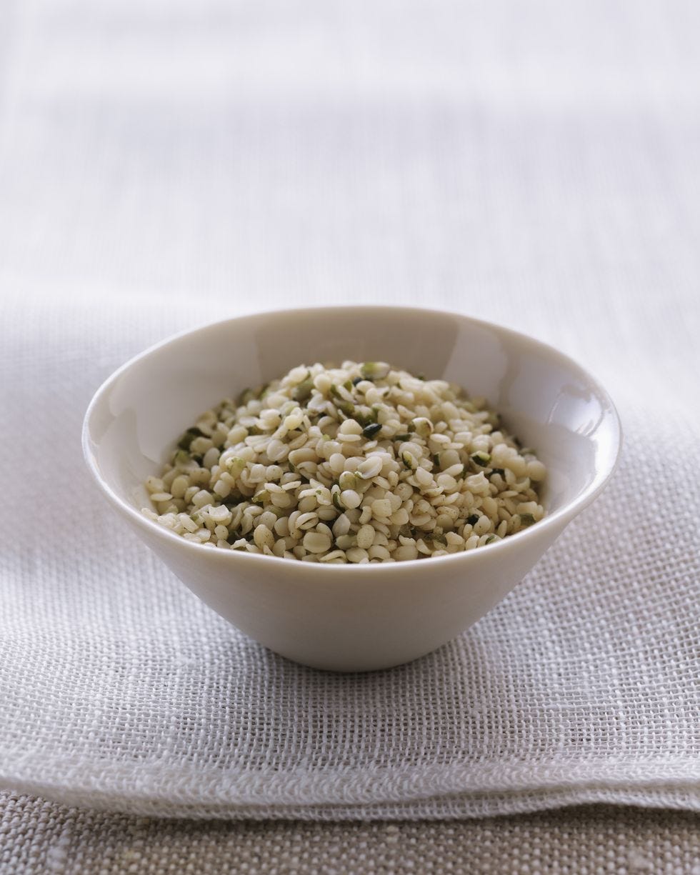 Bowl of hemp seeds