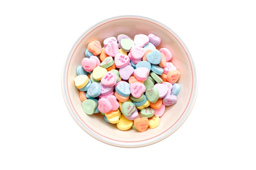 bowl of valentine candy