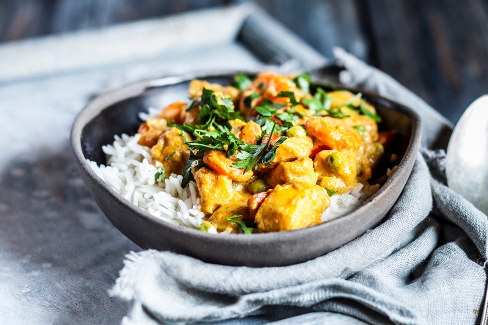 een vegetarische curry met groenten