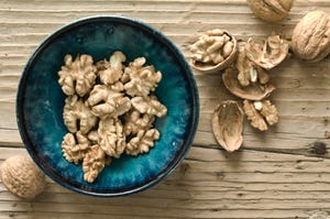 bowl of walnut halves