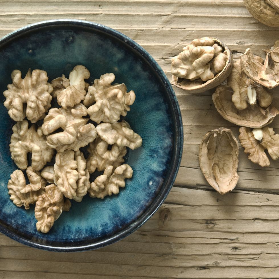 bowl of walnut halves