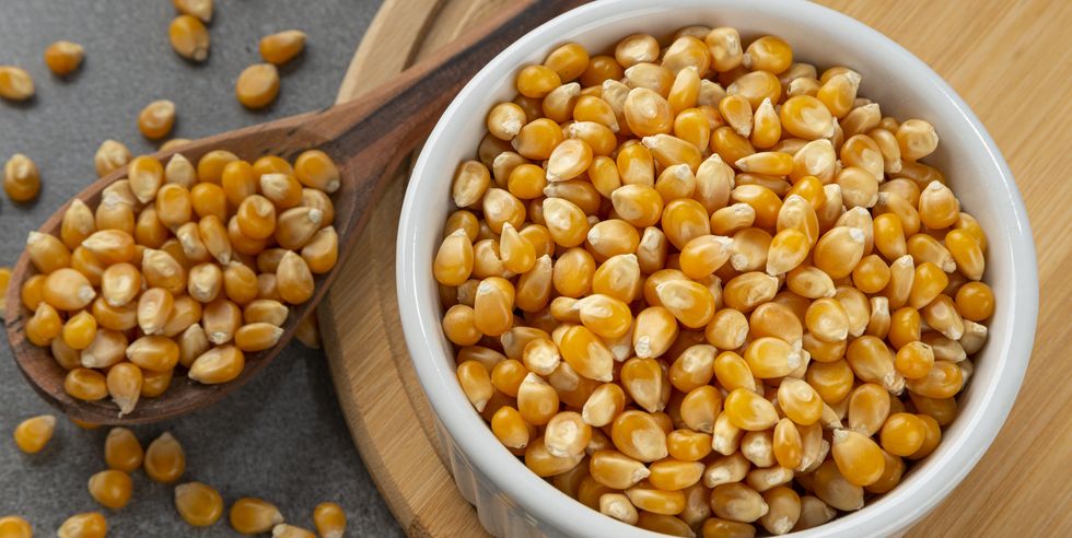 bowl with corn kernels for popcorn