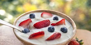 bowl yogurt strawberries