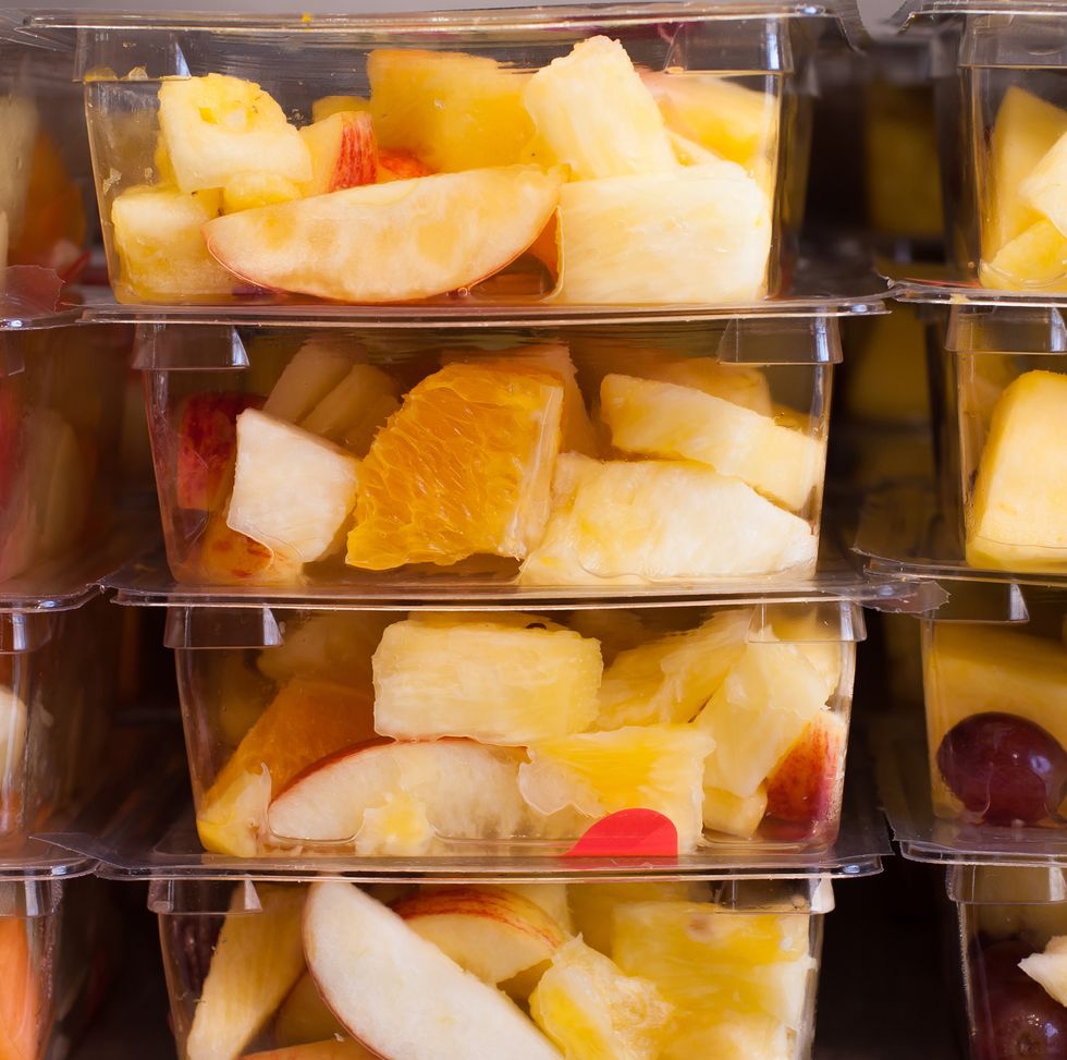 boxes of portion packed sliced fruit.