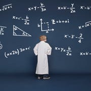 Boy with mathematical equations boy with mathematical equations