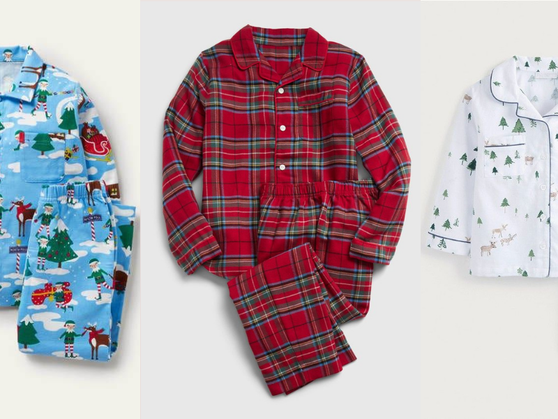 Moose on Red Kids Appliqué Pajama Set - Little Blue House UK