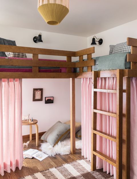 Bed, Room, Furniture, Bedroom, Property, Pink, Interior design, Ceiling, Product, Bedding, 