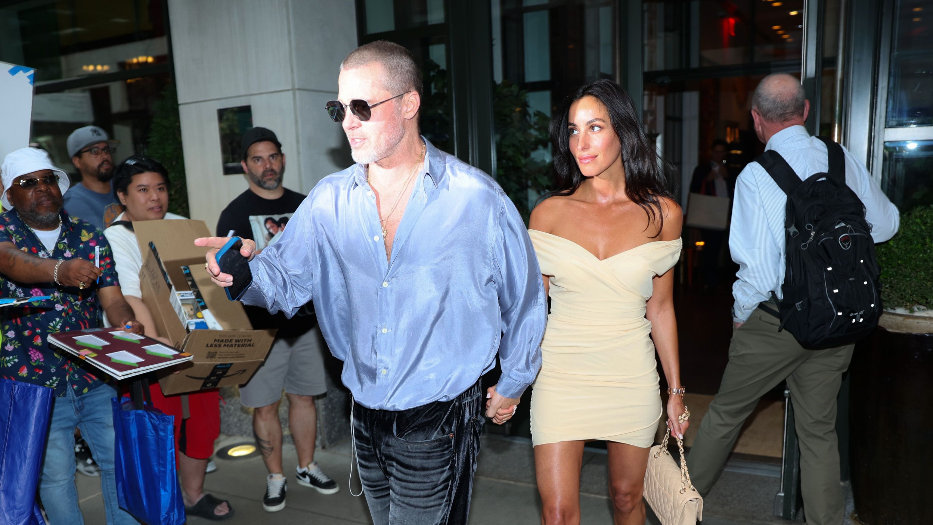 Brad Pitt and Ines de Ramon at Venice Film Festival