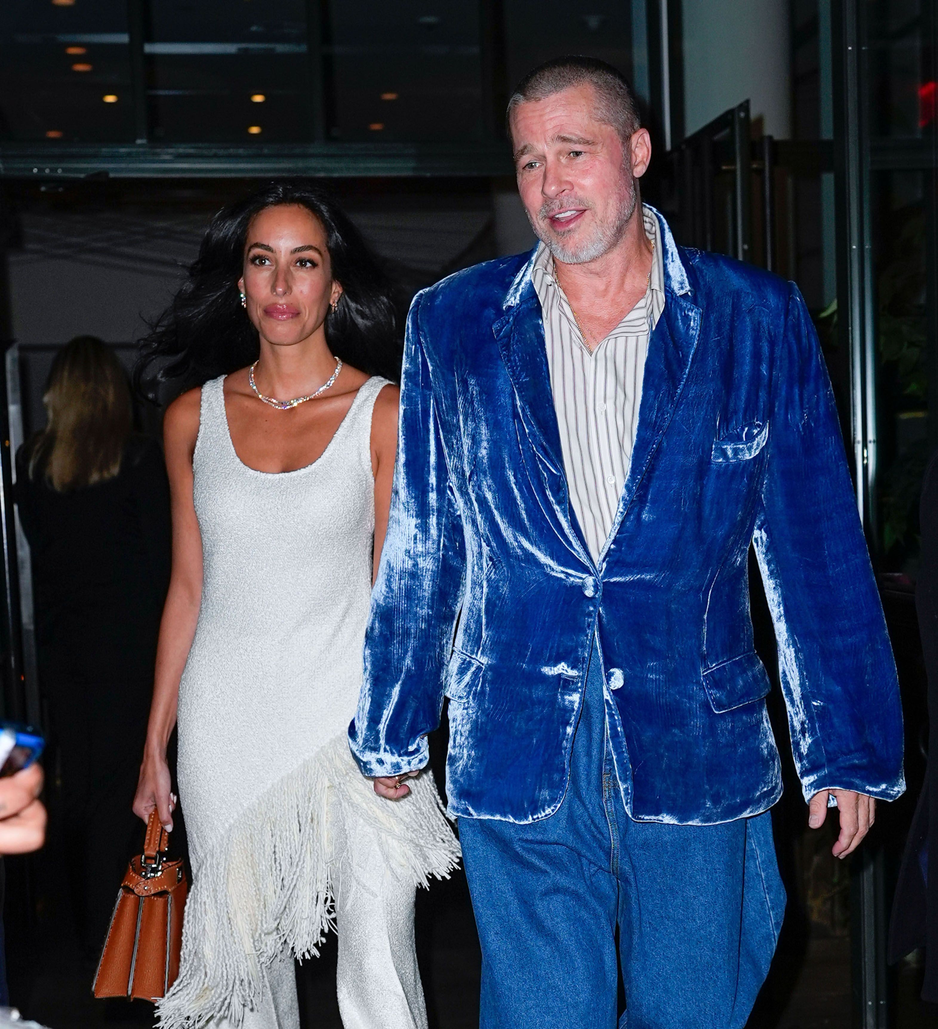 Brad Pitt’s Velvet Blazer Makes a Statement on Date Night with Ines de Ramon