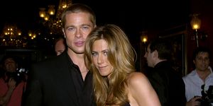 Brad Pitt and wife Jennifer Aniston attend the U.S. premiere